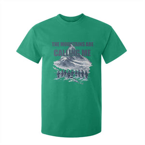 Funny Nihilist Penguin Hiking T Shirt For Kid The Mountains Are Calling Me TS14 Irish Green Print Your Wear