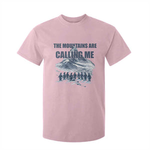 Funny Nihilist Penguin Hiking T Shirt For Kid The Mountains Are Calling Me TS14 Light Pink Print Your Wear