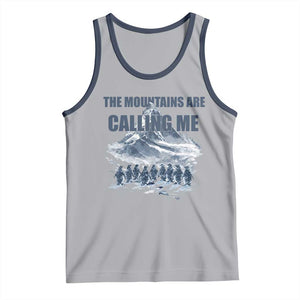 Funny Nihilist Penguin Hiking Tank Top The Mountains Are Calling Me TS14 Athletic Heather Navy Print Your Wear