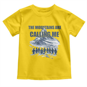 Funny Nihilist Penguin Hiking Toddler T Shirt The Mountains Are Calling Me TS14 Daisy Print Your Wear