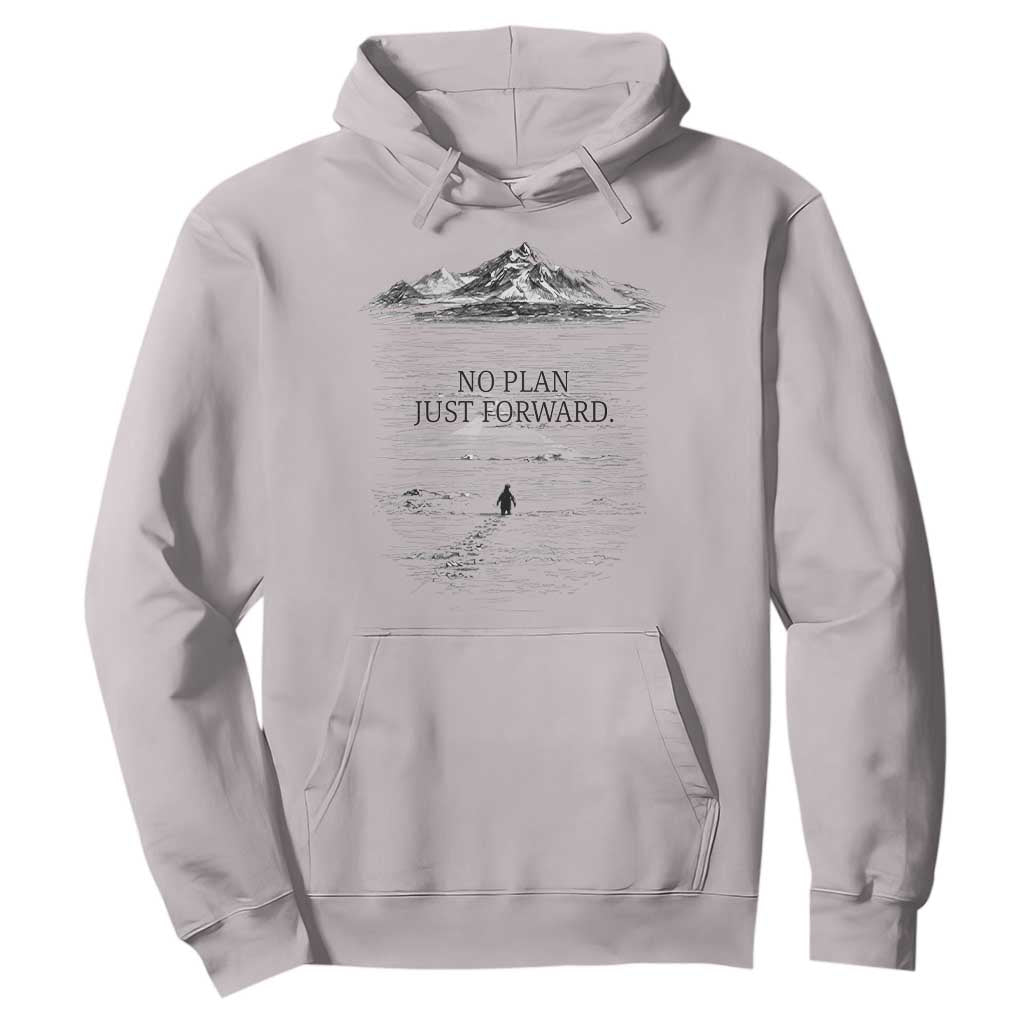 Funny Nihilist Penguin Hiking Hoodie No Plan Just Forward TS14 Ice Gray Print Your Wear