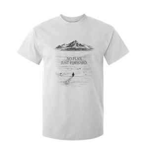Funny Nihilist Penguin Hiking T Shirt For Kid No Plan Just Forward TS14 White Print Your Wear