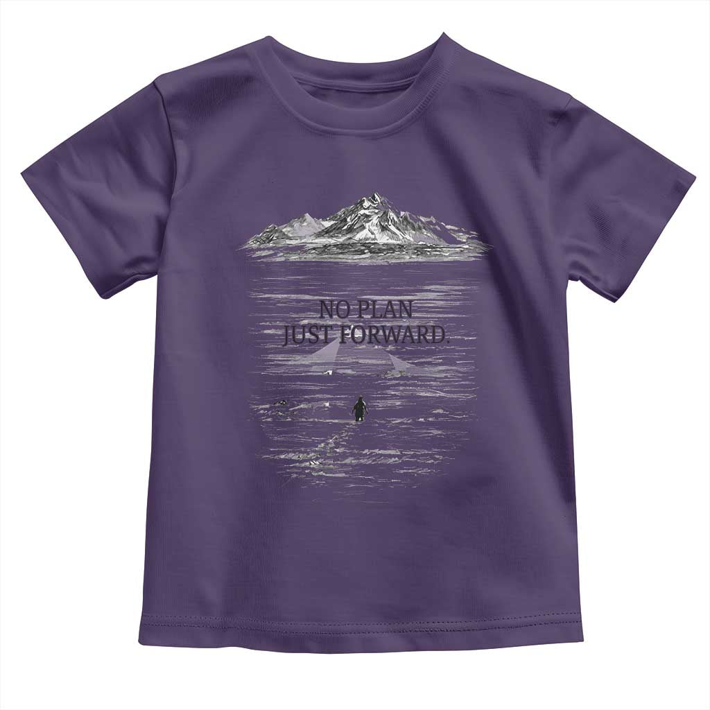 Funny Nihilist Penguin Hiking Toddler T Shirt No Plan Just Forward TS14 Purple Print Your Wear