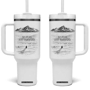 Funny Nihilist Penguin Hiking Tumbler With Handle No Plan Just Forward TS14 One Size: 40 oz White Print Your Wear