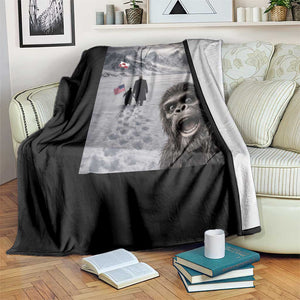 Nihilist Penguin Trump Hiking Mountains Throw Blanket Funny Bigfoot Selfie But Why TS14 Print Your Wear