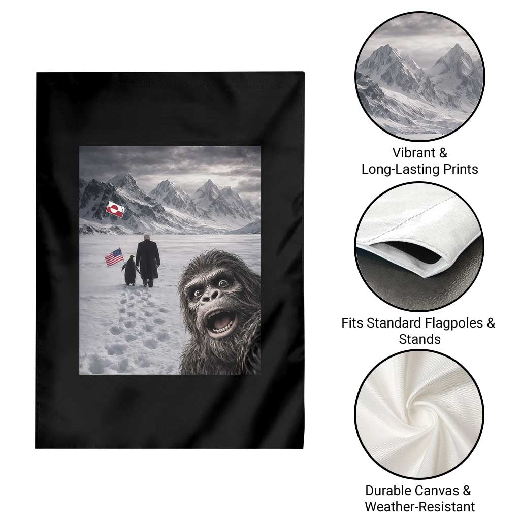 Nihilist Penguin Trump Hiking Mountains Garden Flag Funny Bigfoot Selfie But Why TS14 Print Your Wear