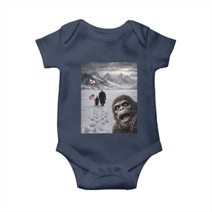 Nihilist Penguin Trump Hiking Mountains Baby Onesie Funny Bigfoot Selfie But Why TS14 Navy Print Your Wear