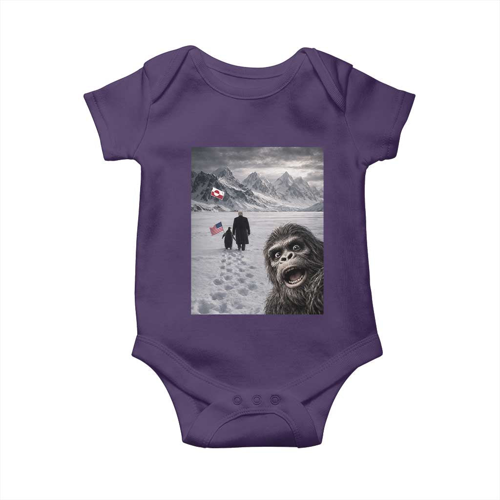 Nihilist Penguin Trump Hiking Mountains Baby Onesie Funny Bigfoot Selfie But Why TS14 Purple Print Your Wear