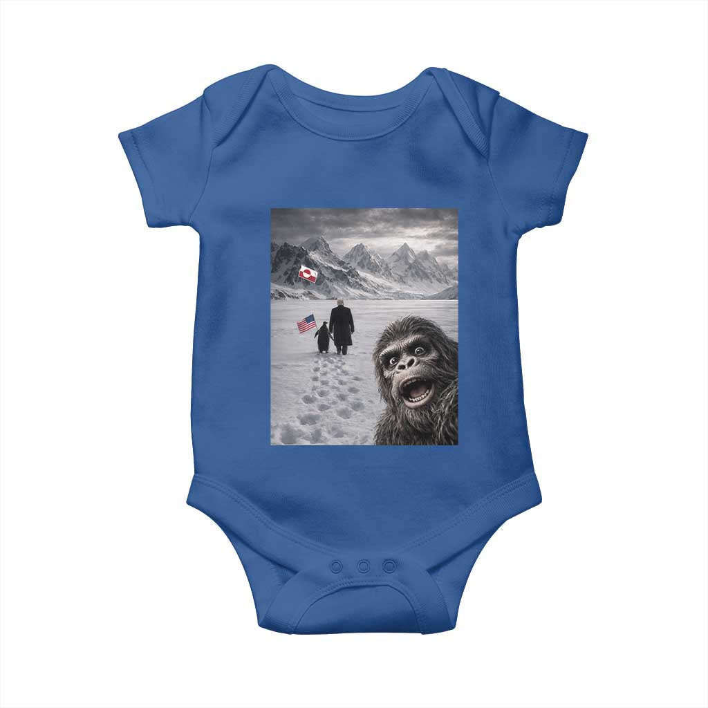 Nihilist Penguin Trump Hiking Mountains Baby Onesie Funny Bigfoot Selfie But Why TS14 Royal Blue Print Your Wear
