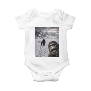 Nihilist Penguin Trump Hiking Mountains Baby Onesie Funny Bigfoot Selfie But Why TS14 White Print Your Wear