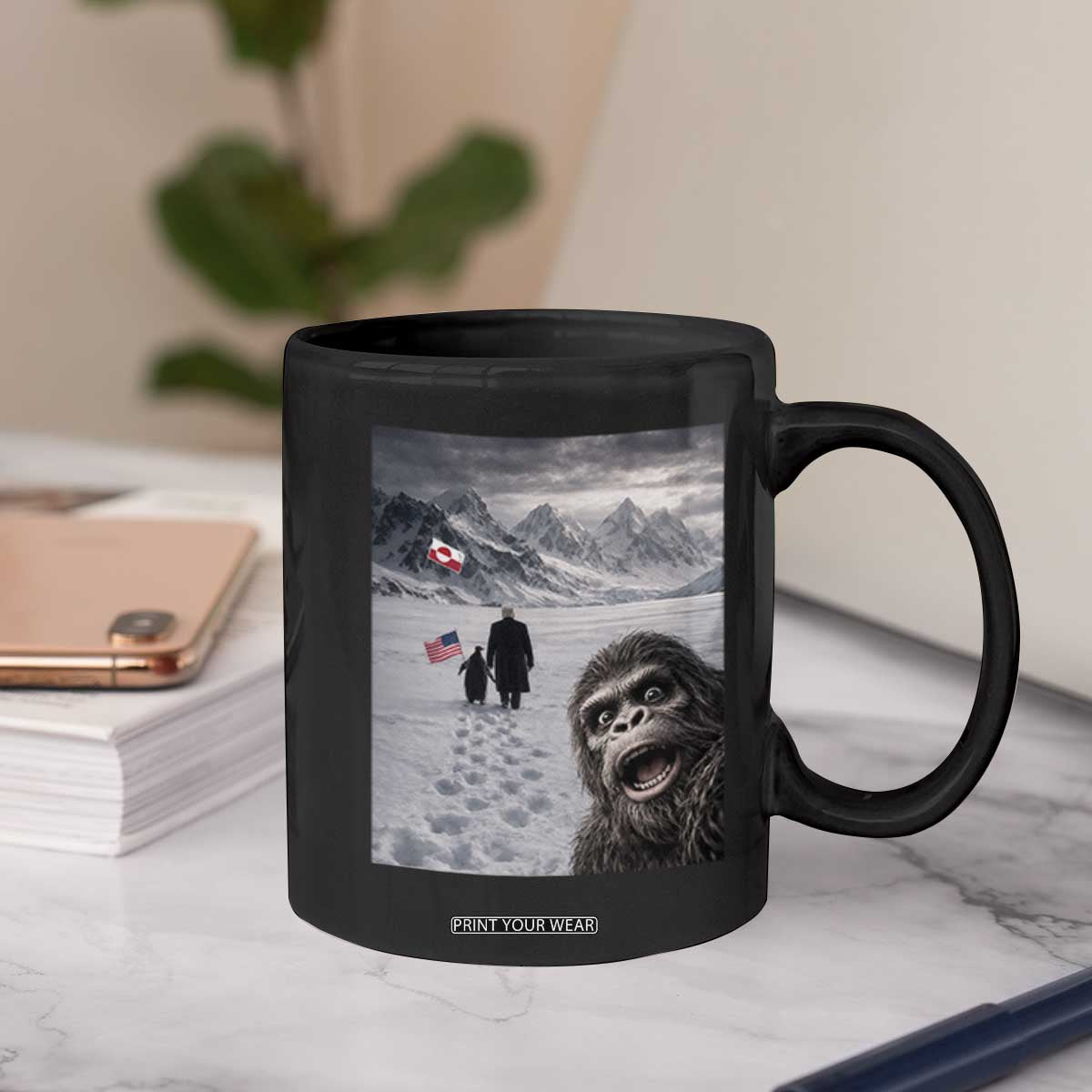 Nihilist Penguin Trump Hiking Mountains Coffee Mug Funny Bigfoot Selfie But Why TS14 Print Your Wear