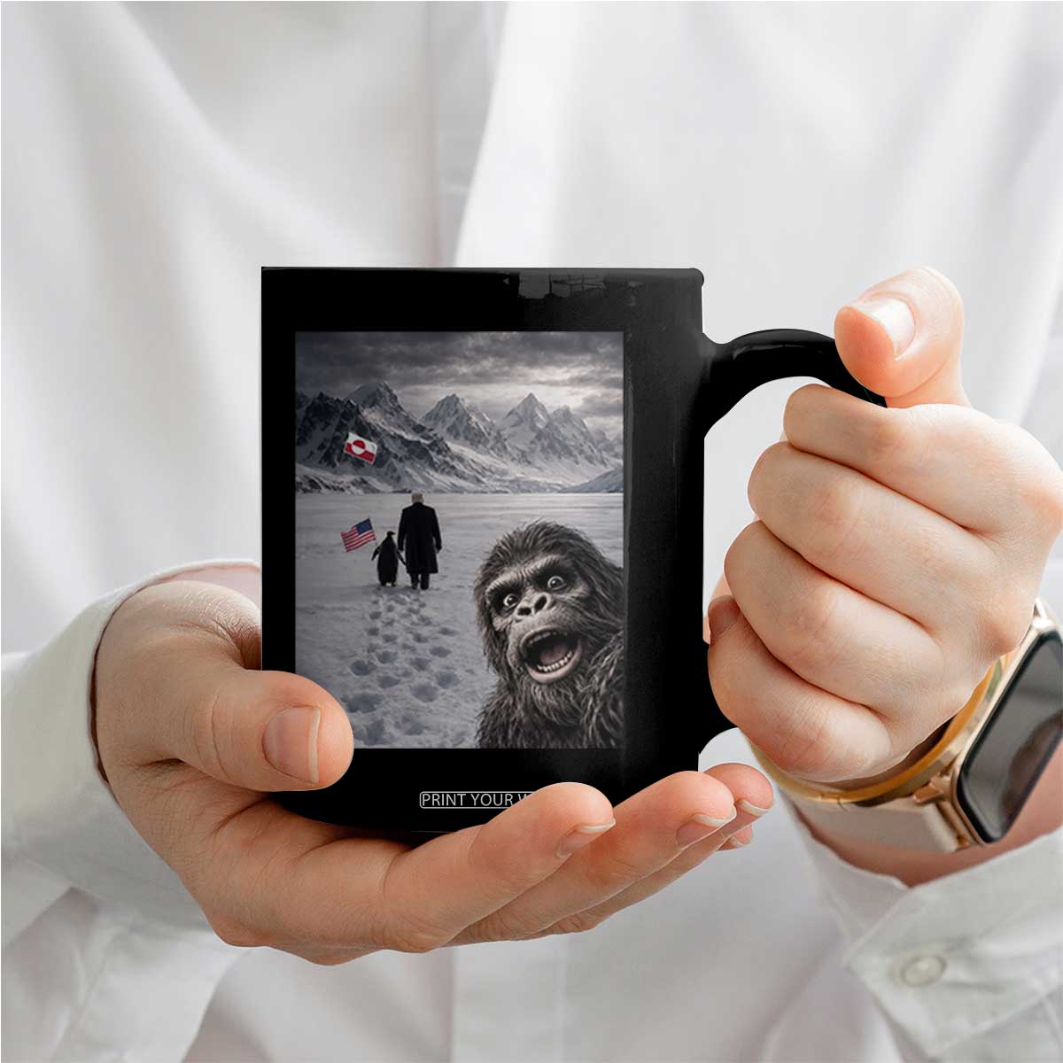 Nihilist Penguin Trump Hiking Mountains Coffee Mug Funny Bigfoot Selfie But Why TS14 Print Your Wear