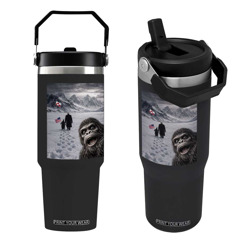 Nihilist Penguin Trump Hiking Mountains Flip Straw Tumbler Funny Bigfoot Selfie But Why TS14 One Size: 30 oz Black Print Your Wear