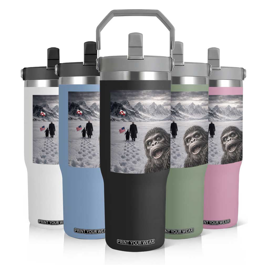 Nihilist Penguin Trump Hiking Mountains Flip Straw Tumbler Funny Bigfoot Selfie But Why TS14 Print Your Wear
