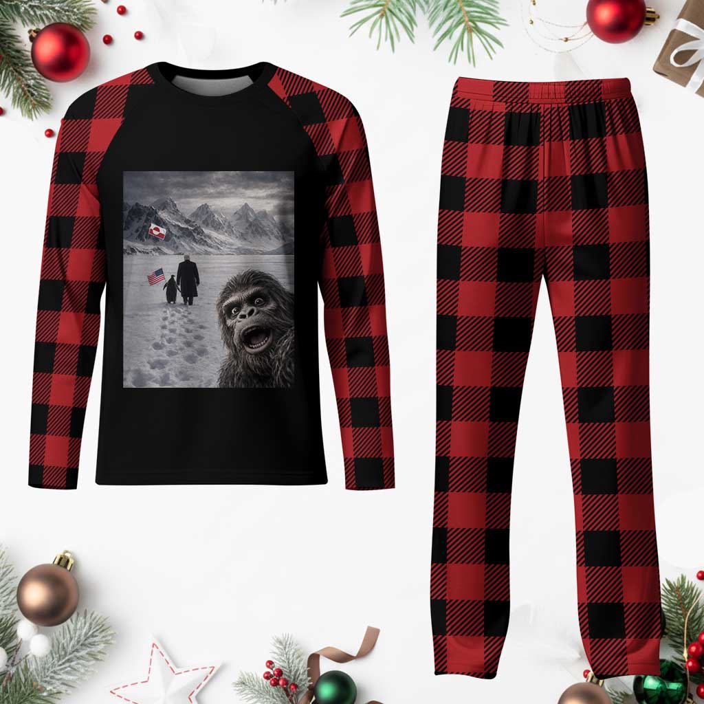 Nihilist Penguin Trump Hiking Mountains Plaid Pajama Set Funny Bigfoot Selfie But Why TS14 Buffalo Plaid Print Your Wear