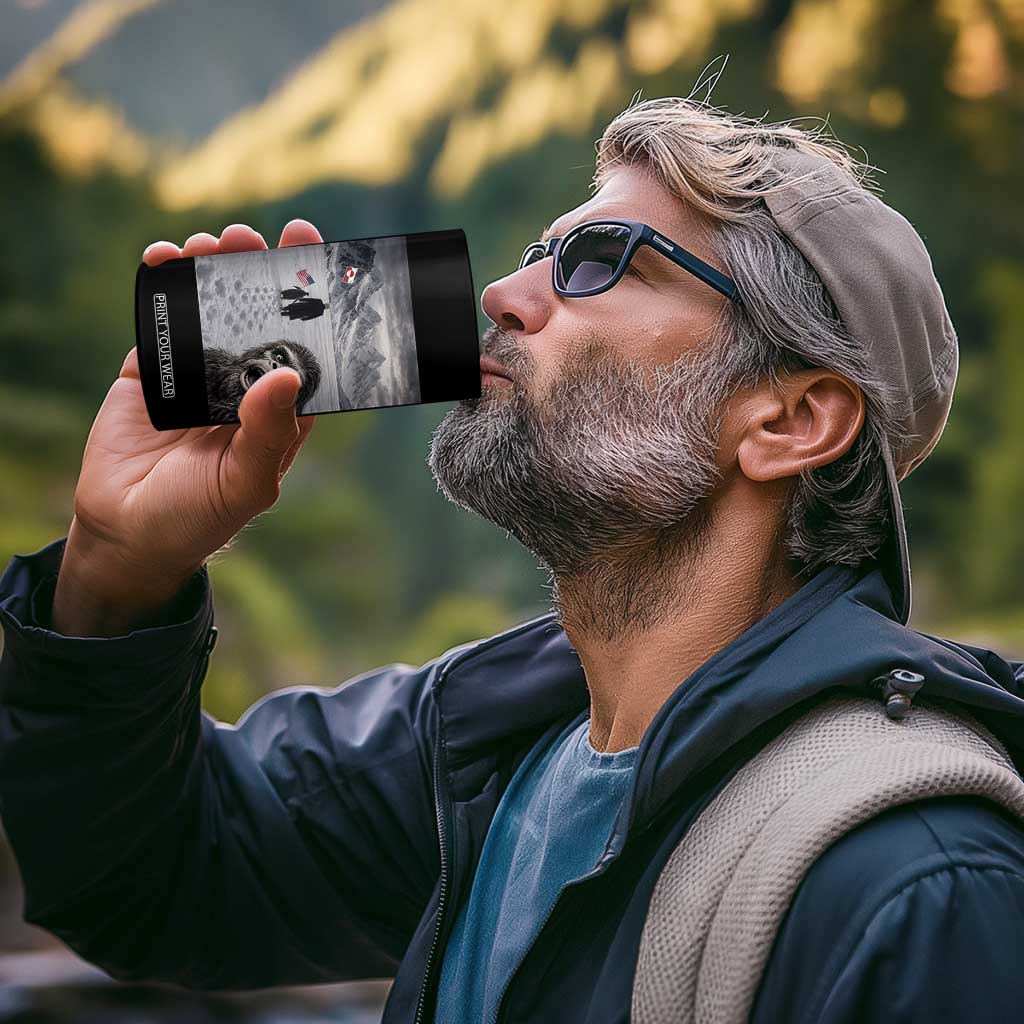 Nihilist Penguin Trump Hiking Mountains 4 in 1 Can Cooler Tumbler Funny Bigfoot Selfie But Why TS14 Print Your Wear