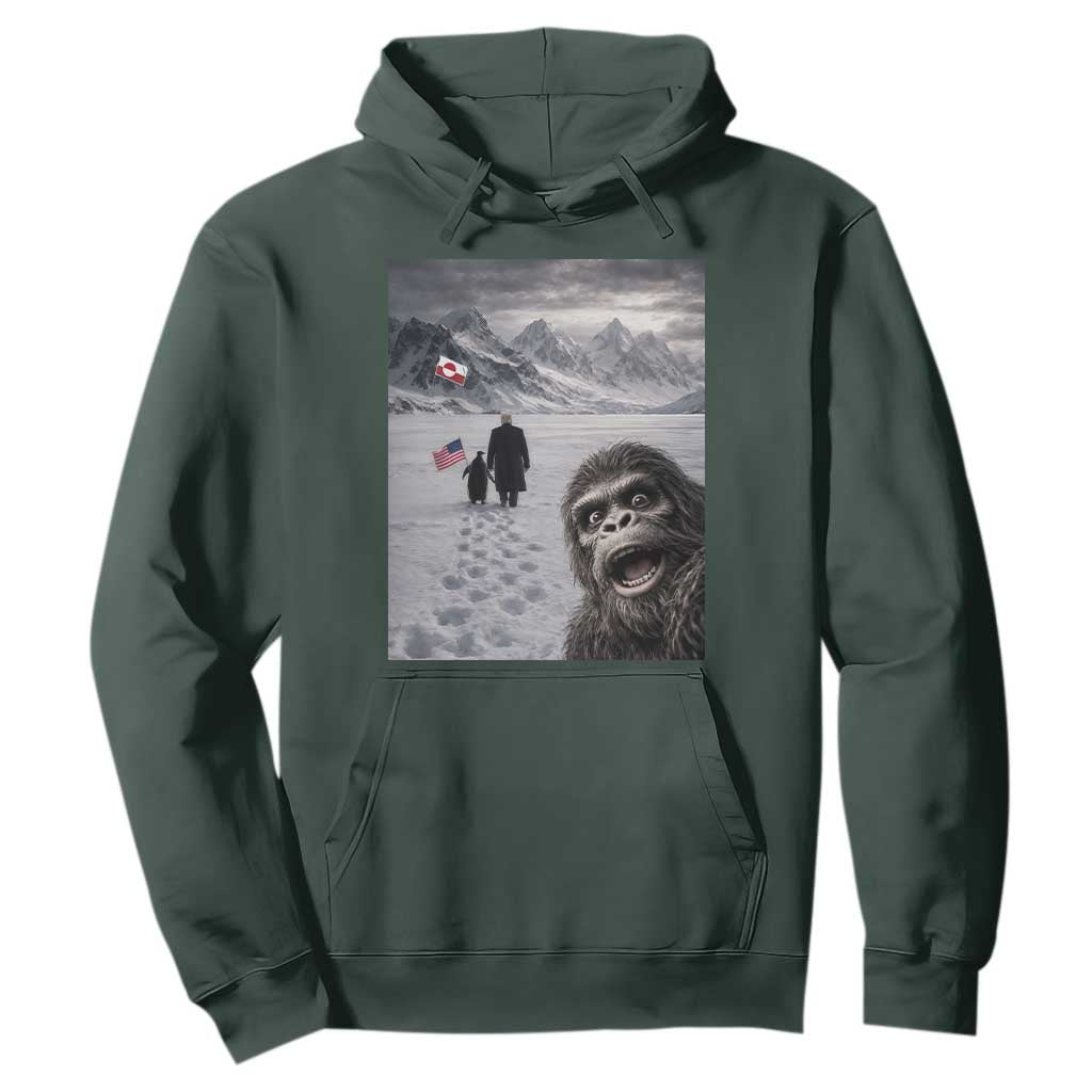 Nihilist Penguin Trump Hiking Mountains Hoodie Funny Bigfoot Selfie But Why TS14 Dark Forest Green Print Your Wear