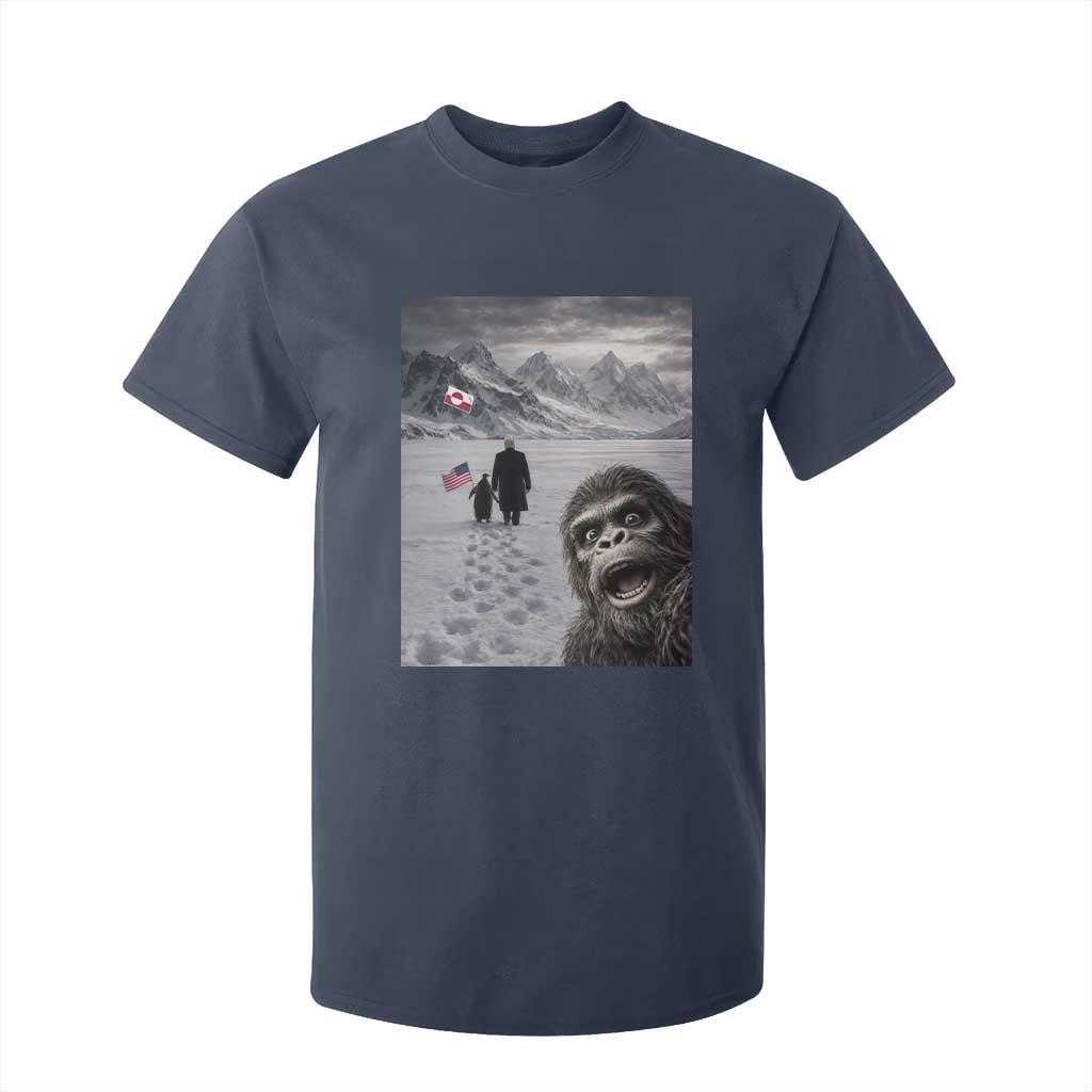Nihilist Penguin Trump Hiking Mountains T Shirt For Kid Funny Bigfoot Selfie But Why TS14 Navy Print Your Wear