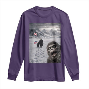 Nihilist Penguin Trump Hiking Mountains Long Sleeve Shirt Funny Bigfoot Selfie But Why TS14 Purple Print Your Wear