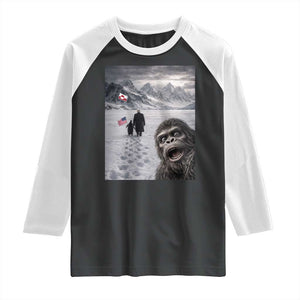 Nihilist Penguin Trump Hiking Mountains Raglan Shirt Funny Bigfoot Selfie But Why TS14 Black White Print Your Wear