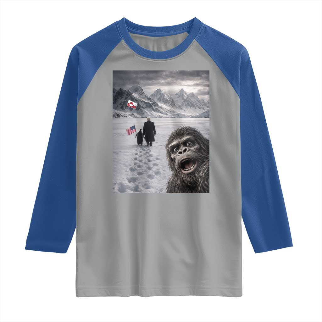 Nihilist Penguin Trump Hiking Mountains Raglan Shirt Funny Bigfoot Selfie But Why TS14 Sport Gray Royal Print Your Wear