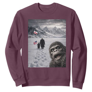 Nihilist Penguin Trump Hiking Mountains Sweatshirt Funny Bigfoot Selfie But Why TS14 Maroon Print Your Wear