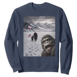 Nihilist Penguin Trump Hiking Mountains Sweatshirt Funny Bigfoot Selfie But Why TS14 Navy Print Your Wear