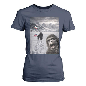 Nihilist Penguin Trump Hiking Mountains T Shirt For Women Funny Bigfoot Selfie But Why TS14 Navy Print Your Wear