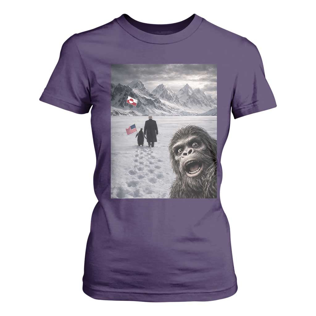 Nihilist Penguin Trump Hiking Mountains T Shirt For Women Funny Bigfoot Selfie But Why TS14 Purple Print Your Wear
