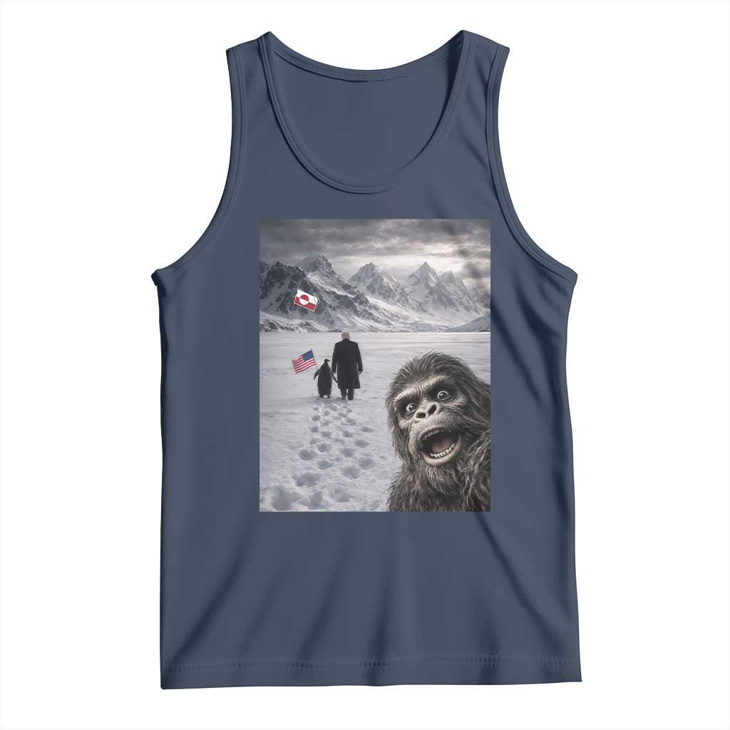 Nihilist Penguin Trump Hiking Mountains Tank Top Funny Bigfoot Selfie But Why TS14 Navy Print Your Wear
