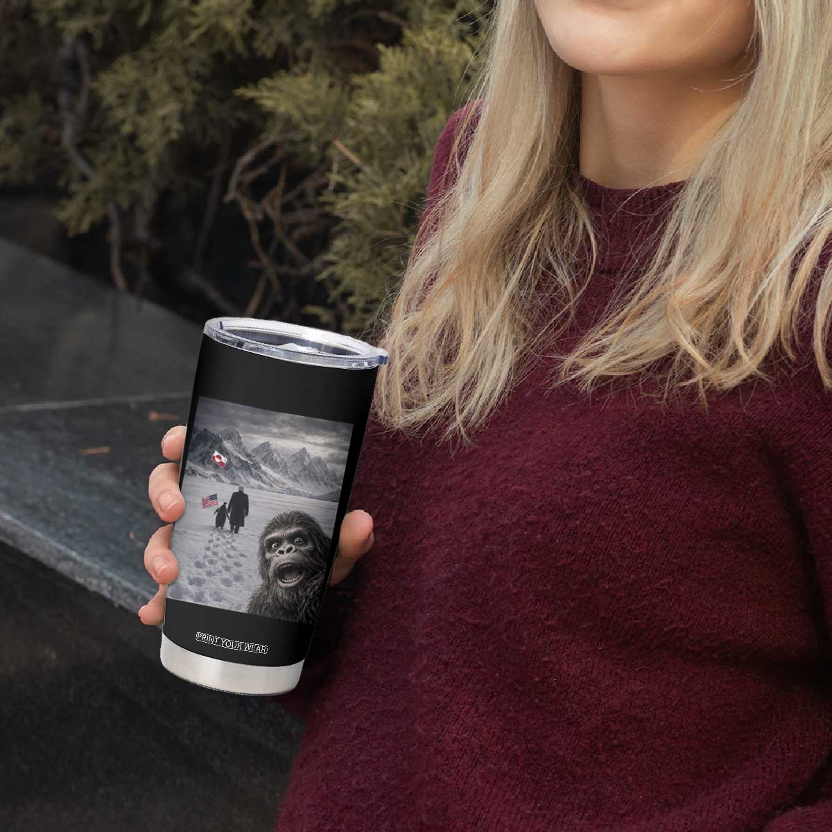 Nihilist Penguin Trump Hiking Mountains Tumbler Cup Funny Bigfoot Selfie But Why TS14 Print Your Wear