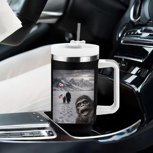 Nihilist Penguin Trump Hiking Mountains Tumbler With Handle Funny Bigfoot Selfie But Why TS14 Print Your Wear