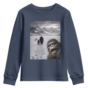 Nihilist Penguin Trump Hiking Mountains Youth Sweatshirt Funny Bigfoot Selfie But Why TS14 Navy Print Your Wear