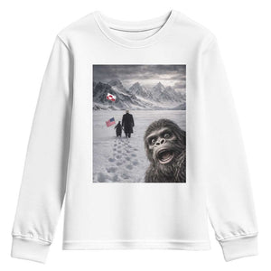 Nihilist Penguin Trump Hiking Mountains Youth Sweatshirt Funny Bigfoot Selfie But Why TS14 White Print Your Wear
