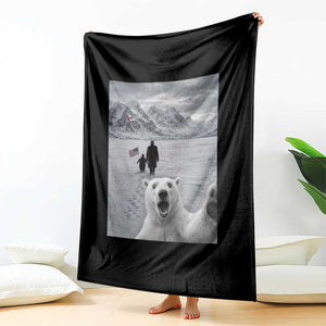 Nihilist Penguin Trump Hiking Mountains Throw Blanket Funny Polar Bear Selfie But Why TS14 Print Your Wear