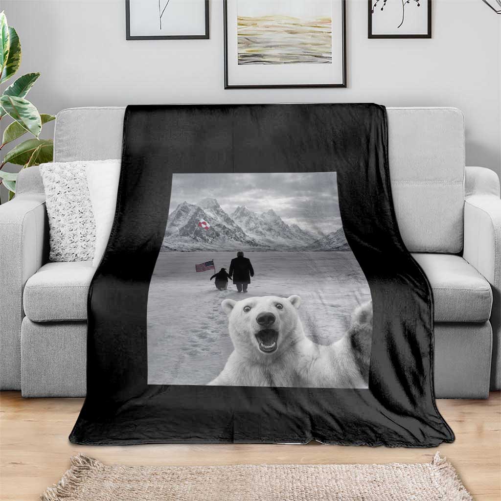 Nihilist Penguin Trump Hiking Mountains Throw Blanket Funny Polar Bear Selfie But Why TS14 Print Your Wear