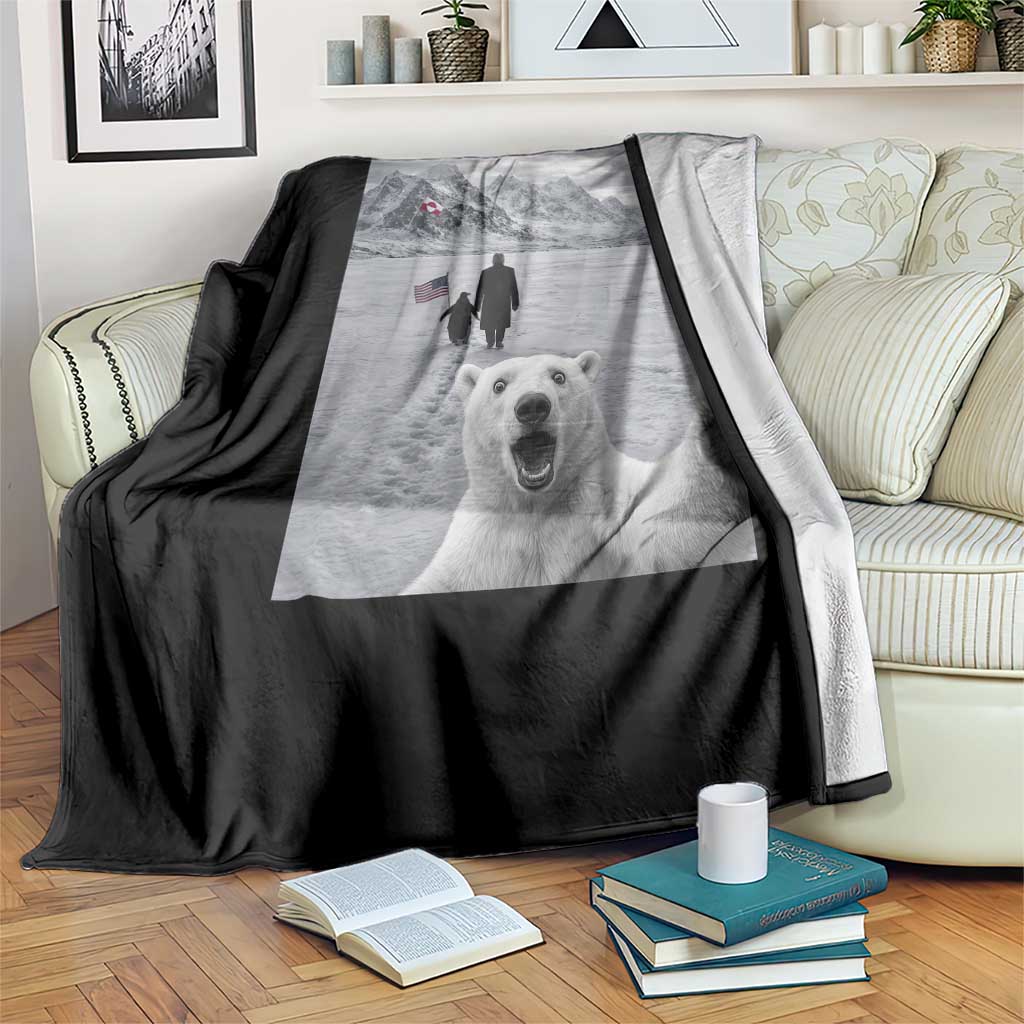 Nihilist Penguin Trump Hiking Mountains Throw Blanket Funny Polar Bear Selfie But Why TS14 Print Your Wear