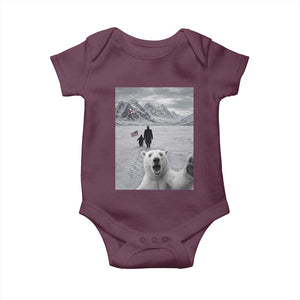 Nihilist Penguin Trump Hiking Mountains Baby Onesie Funny Polar Bear Selfie But Why TS14 Maroon Print Your Wear