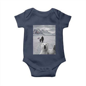 Nihilist Penguin Trump Hiking Mountains Baby Onesie Funny Polar Bear Selfie But Why TS14 Navy Print Your Wear
