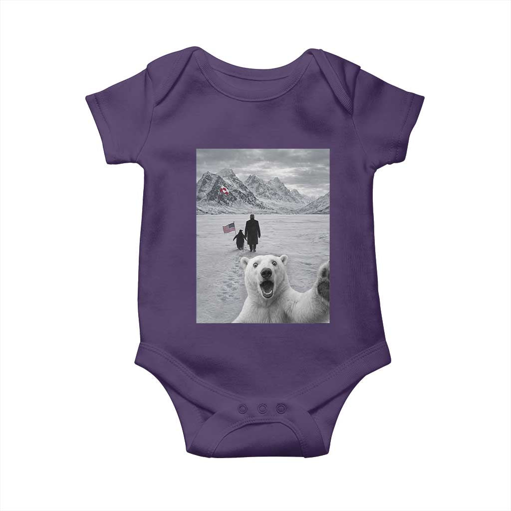 Nihilist Penguin Trump Hiking Mountains Baby Onesie Funny Polar Bear Selfie But Why TS14 Purple Print Your Wear