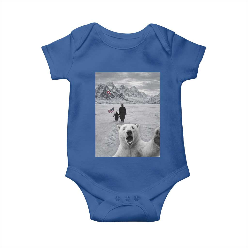 Nihilist Penguin Trump Hiking Mountains Baby Onesie Funny Polar Bear Selfie But Why TS14 Royal Blue Print Your Wear