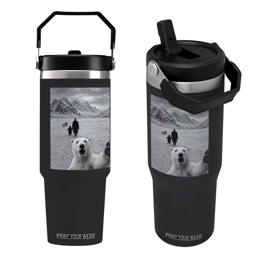 Nihilist Penguin Trump Hiking Mountains Flip Straw Tumbler Funny Polar Bear Selfie But Why TS14 One Size: 30 oz Black Print Your Wear