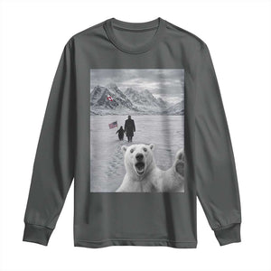 Nihilist Penguin Trump Hiking Mountains Long Sleeve Shirt Funny Polar Bear Selfie But Why TS14 Dark Heather Print Your Wear