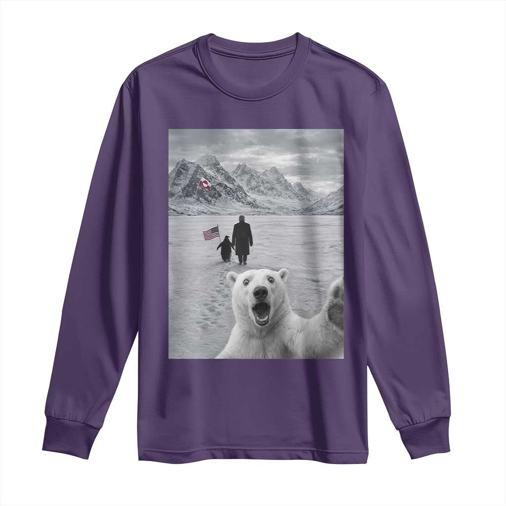 Nihilist Penguin Trump Hiking Mountains Long Sleeve Shirt Funny Polar Bear Selfie But Why TS14 Purple Print Your Wear