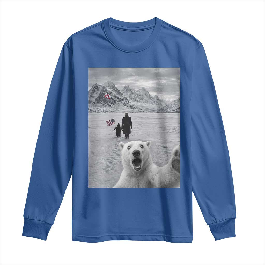 Nihilist Penguin Trump Hiking Mountains Long Sleeve Shirt Funny Polar Bear Selfie But Why TS14 Royal Blue Print Your Wear