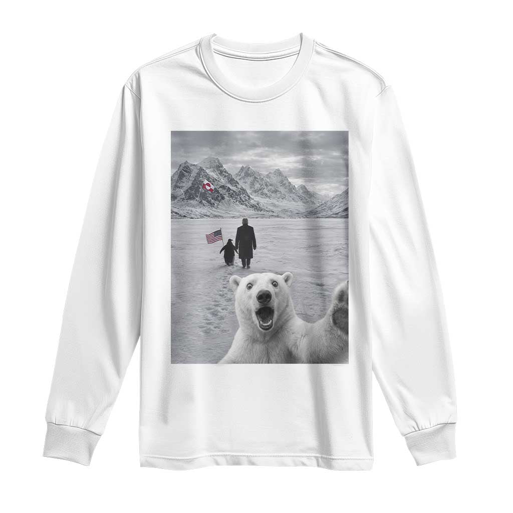Nihilist Penguin Trump Hiking Mountains Long Sleeve Shirt Funny Polar Bear Selfie But Why TS14 White Print Your Wear