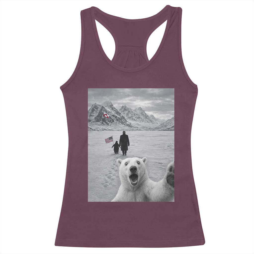 Nihilist Penguin Trump Hiking Mountains Racerback Tank Top Funny Polar Bear Selfie But Why TS14 Maroon Print Your Wear