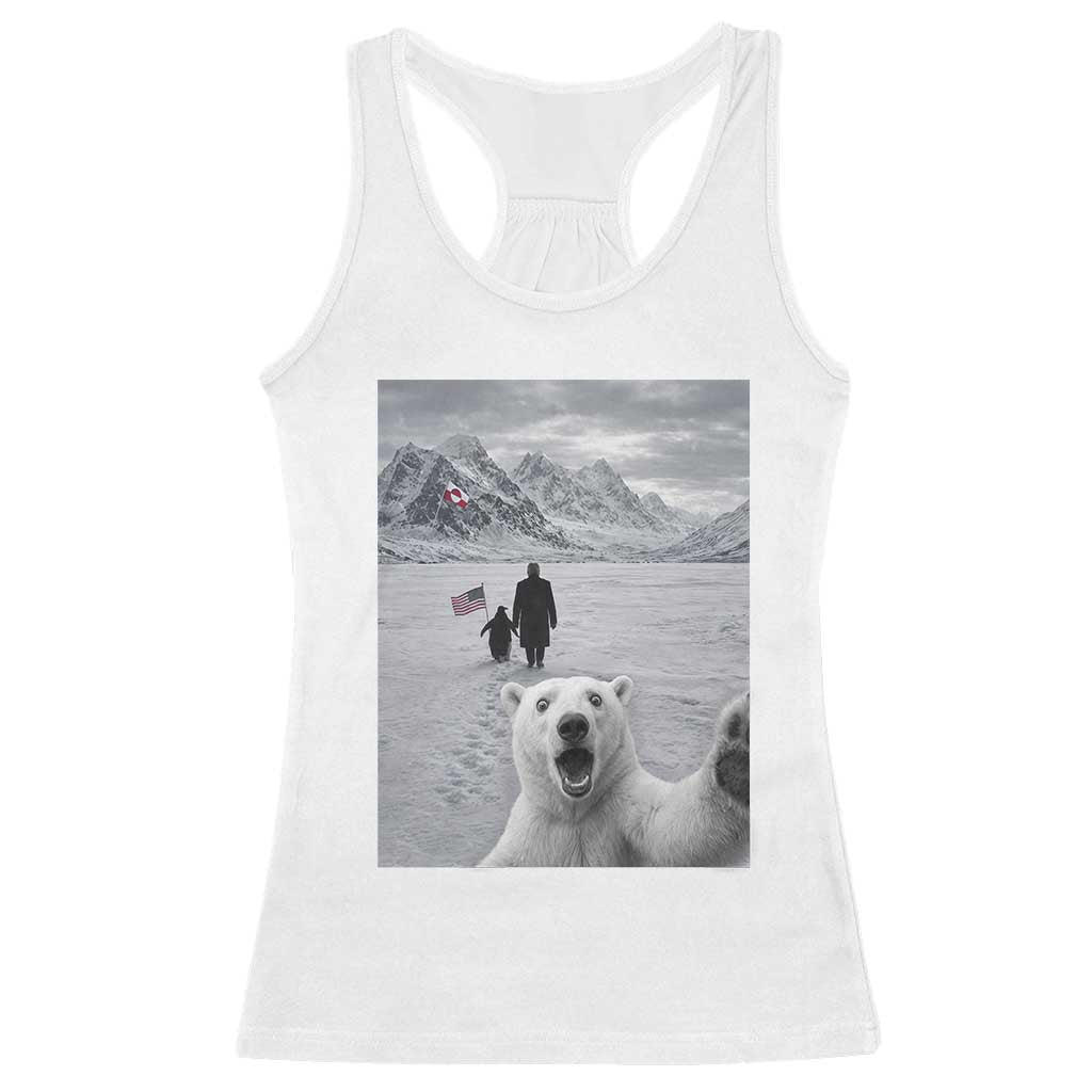 Nihilist Penguin Trump Hiking Mountains Racerback Tank Top Funny Polar Bear Selfie But Why TS14 White Print Your Wear