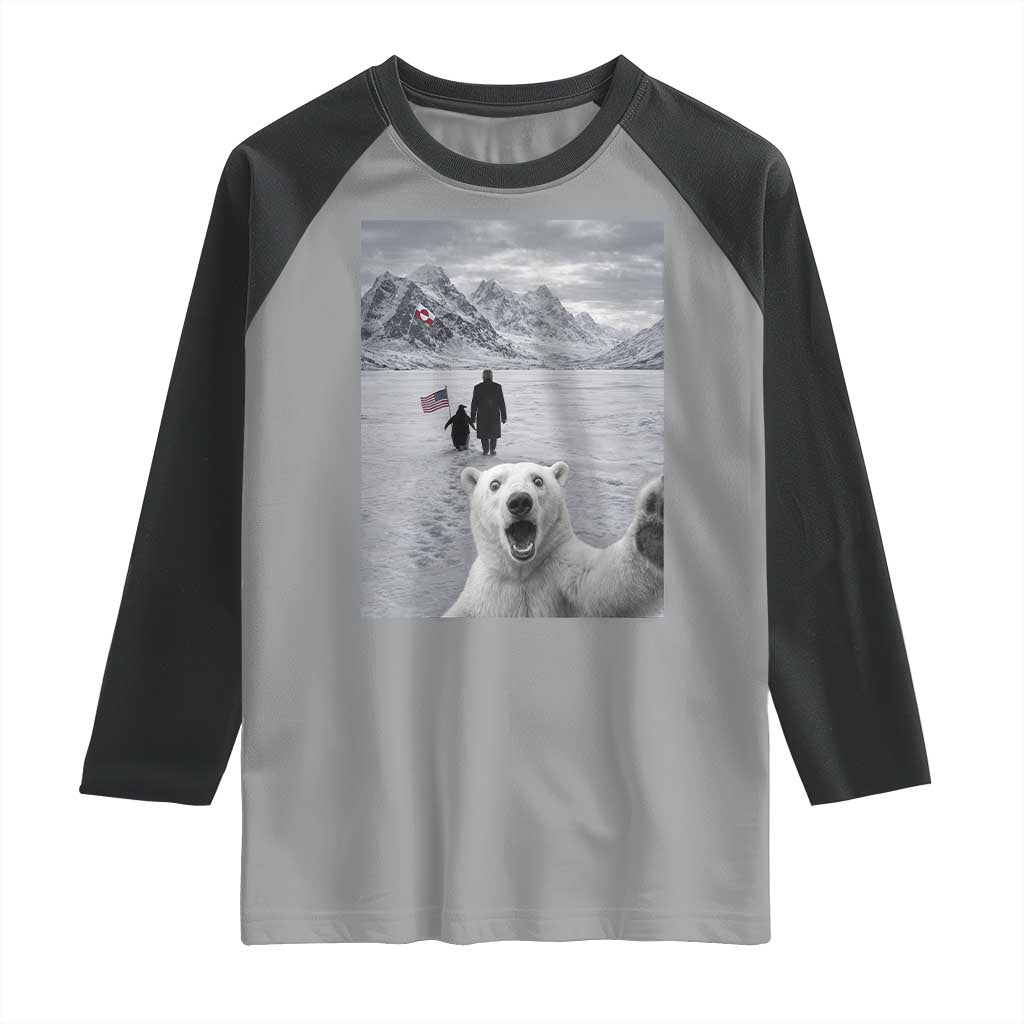 Nihilist Penguin Trump Hiking Mountains Raglan Shirt Funny Polar Bear Selfie But Why TS14 Sport Gray Black Print Your Wear