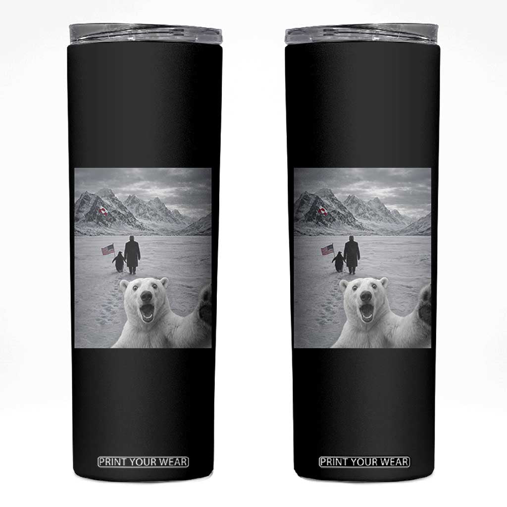 Nihilist Penguin Trump Hiking Mountains Skinny Tumbler Funny Polar Bear Selfie But Why TS14 Black Print Your Wear